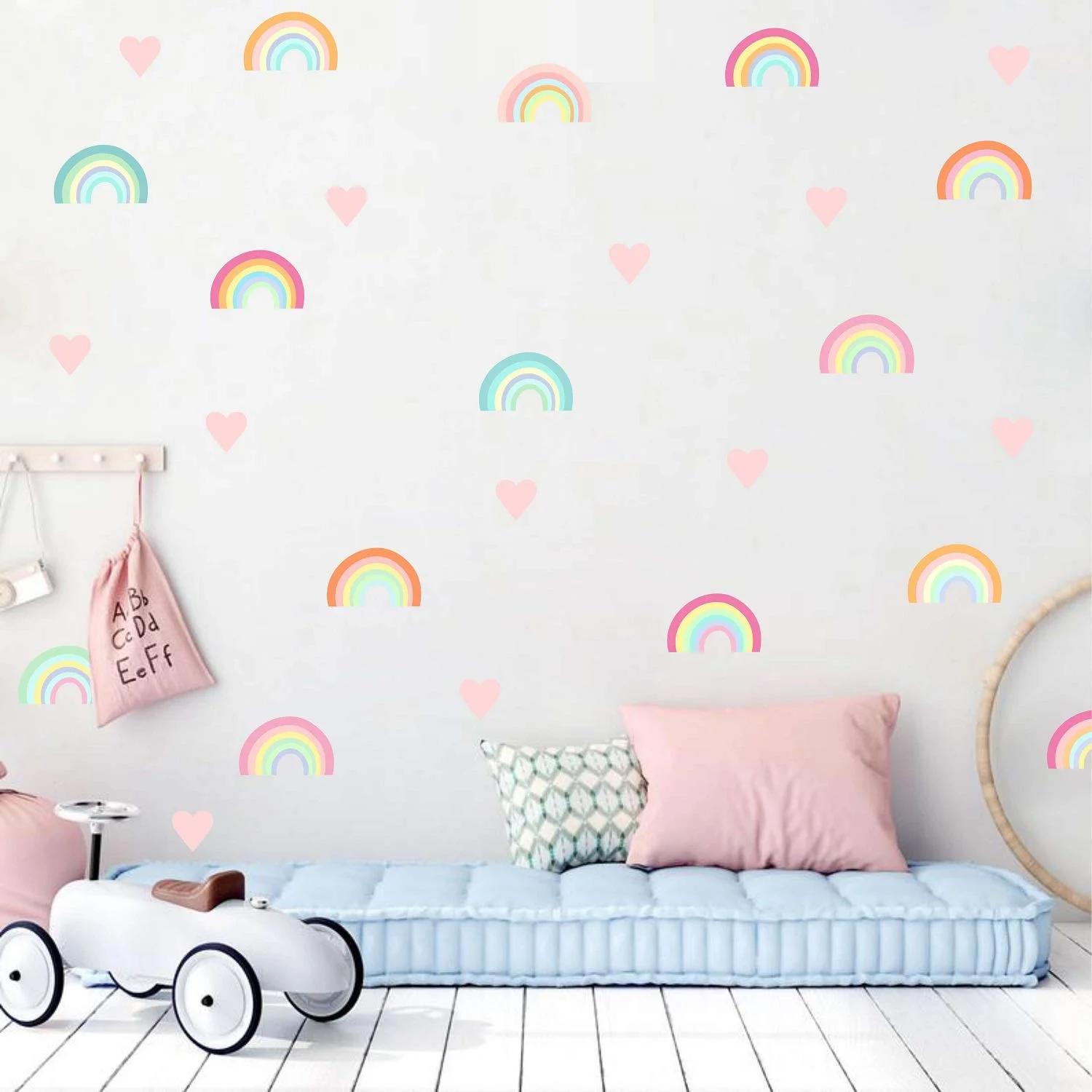 小さなレインボーウォールステッカー 水彩 レインボー ウォールステッカー 女の子と男の子の寝室の壁の装飾 Wall Stickers Aliexpress