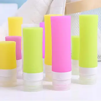 

4Pcs 38/60/80ml Travel Silicone Lotion Shampoo Shower Gel Squeezes Empty Bottle Hot