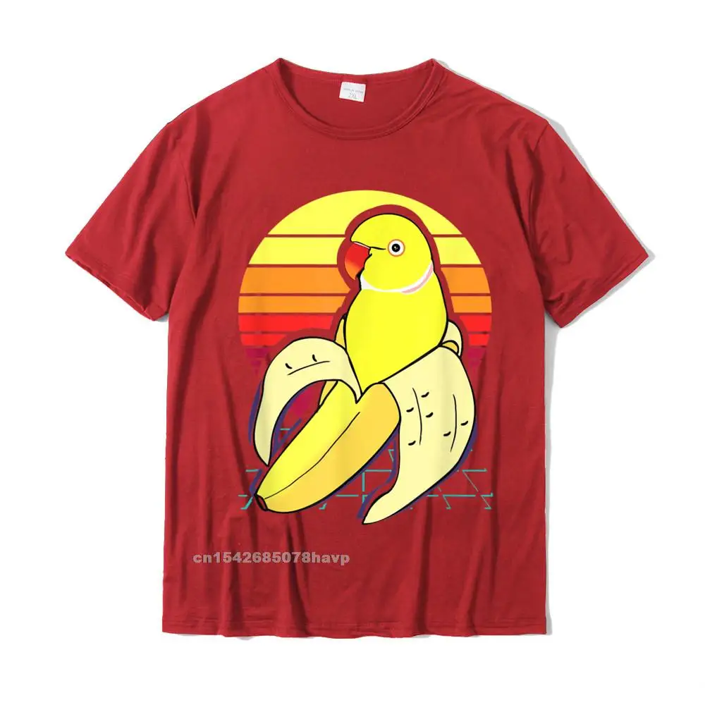 Funny Cotton Fabric Street Tops Shirts Designer Short Sleeve Men T-Shirt 3D Printed Summer/Fall Tshirts Crew Neck Aesthetic Vaporwave Banana Indian Ringneck Birb Parrot T-Shirt__987. red
