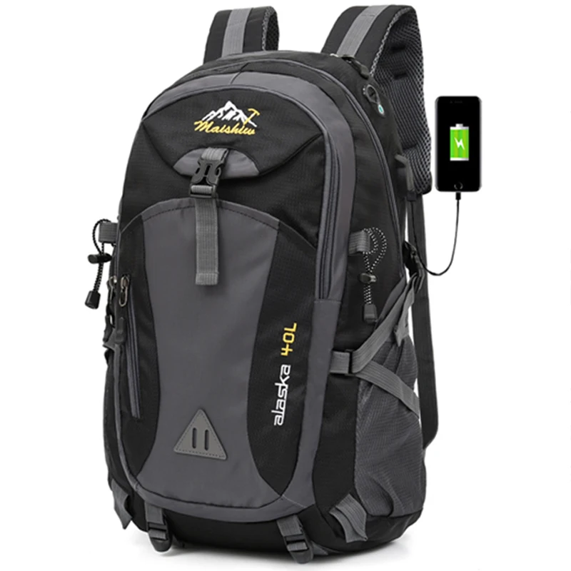 Hiking Backpack School-Bag Usb-Charging Travel Climbing Waterproof Sports Outdoor Unisex