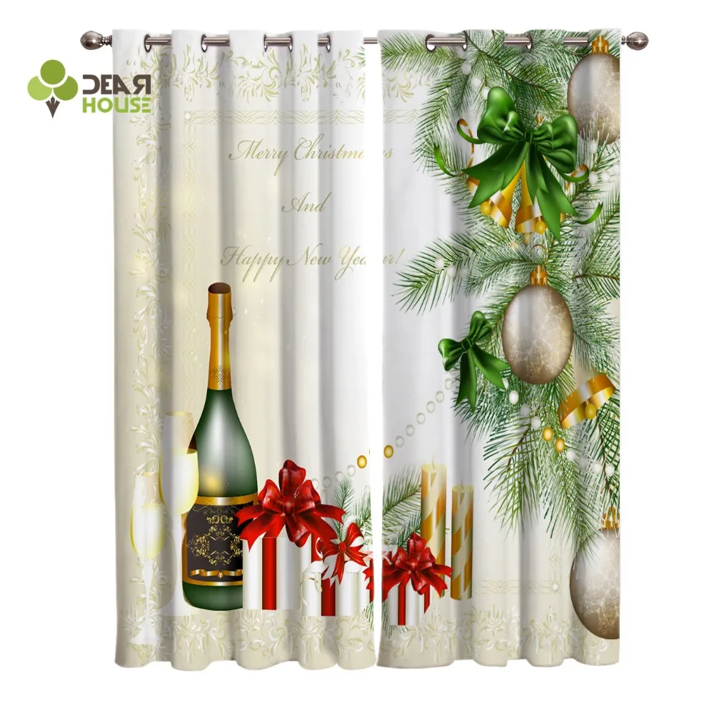 Дорогие шторы для дома, рождественские вечерние шторы цвета шампанского, декор для гостиной