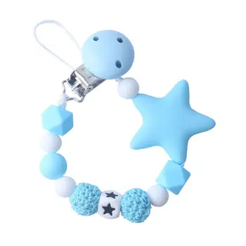 

Child Baby Pacifier Chain Soothing Boys Girls Cute Stars Colorful Design Kids Toys