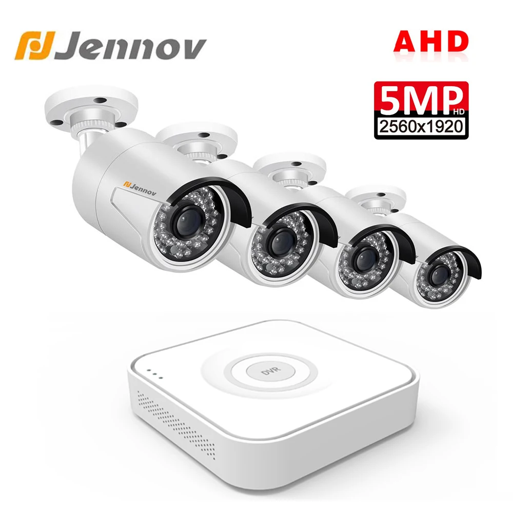 Камера видеонаблюдения Jennov инфракрасная камера безопасности 4 канала 5 МП DVR AHD P2P
