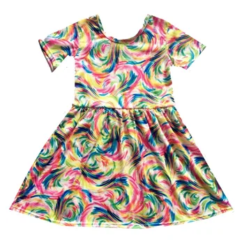 

Baby Girls Summer Dress Fashion Pattern Print Boutique cotton Short Sleeve Children Clothing Kids Girls Dress Casual Party Dress