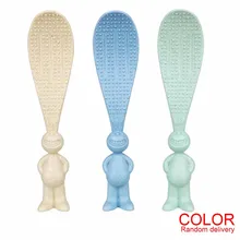 1 шт. форма мультяшного кролика вертикальная подставка Пшеничная солома пластиковая ложка для риса случайные цвета рисовая ложка посуда