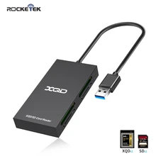 Rocketek USB 3.0/2.0 Dual XQD scheda di Memoria SD lettore di schede di Lettura 4 carte contemporaneamente Sony M/G Serie per Windows/Mac OS del computer