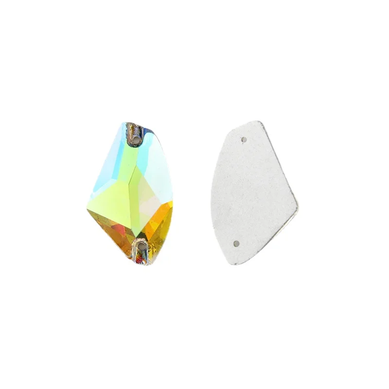 Sewing Stones Ax Shape Crystal Rhinestone Flatback Galactic Sew-on Stone 5*10 9*14 12*19 16*27 Wedding Dress