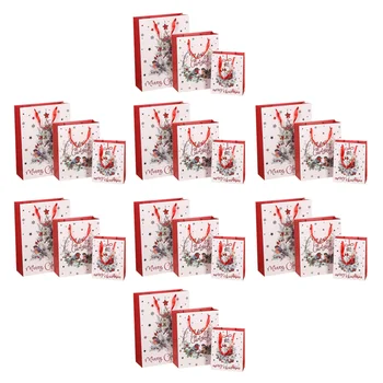 

24Pcs Christmas Pouch Wrapping Pouch Gift Pouch Christmas Packaging Bag Hand Pouch for Party Christmas Candy Decor