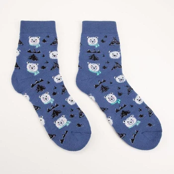 

Women's terry socks, denim color, size 23-25
