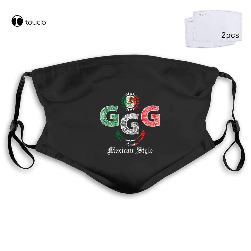 2020 GGG-Golovkin-Mexican-Style-Boxing-Graphic-Mexican-Flag-Eagle Face Mask Filter Pocket Cloth Reusable Washable | Аксессуары для