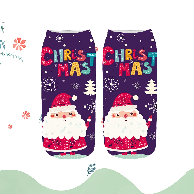 Рождественские носки унисекс, женские носки с милым рисунком Санта Клауса, снеговика, снежинки, зимние Чулочные изделия для взрослых, хлопковые индивидуальные носки