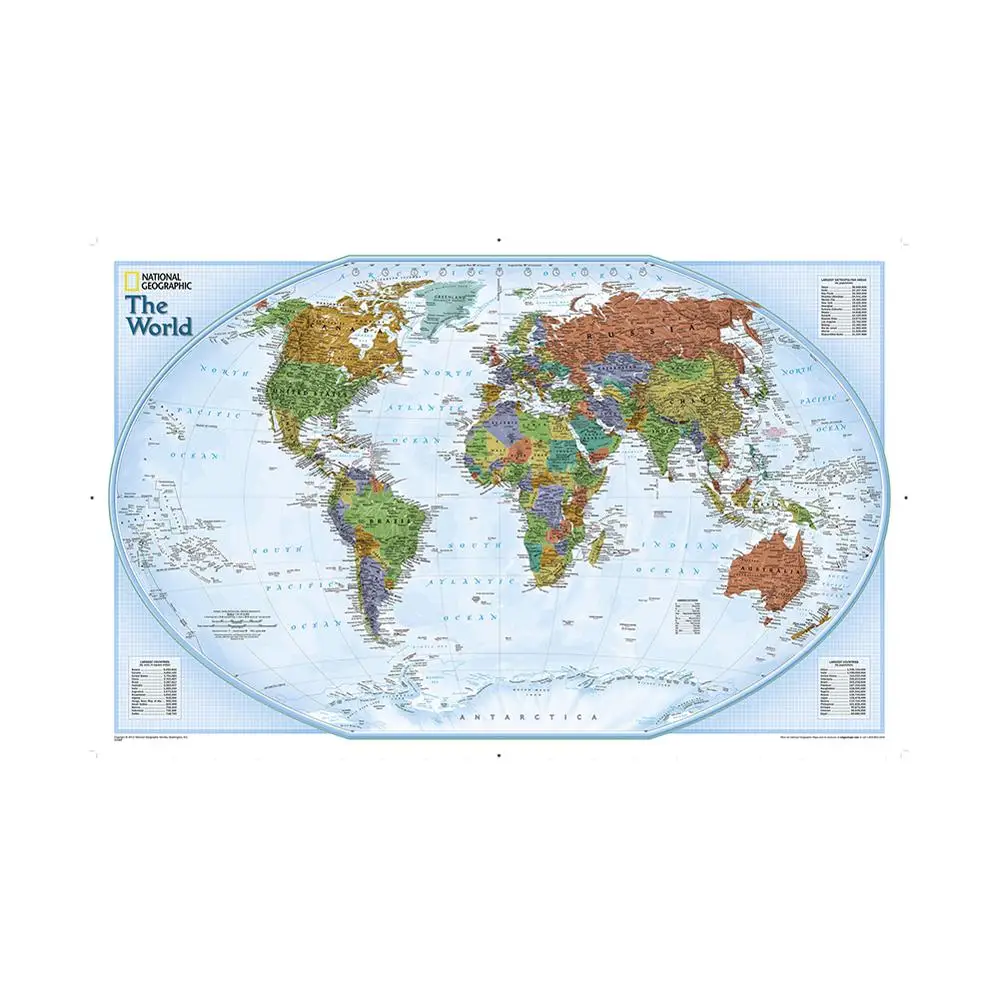 

150x100 Non-woven Waterproof Map World Map With Important Cities Of Various Countries Marked Without National Flag