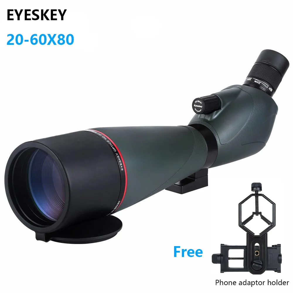 

Eyeskey Waterproof 20-60x80 Zoom Spotting Scope Telescope Wildlife Outdoor Monucular w/ Tripod &Phone Adapter Nature Bird Watch