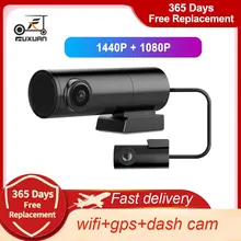 Nuevo Mini escondido 2K 1440P cámara de salpicadero cámara frontal y trasera DVR Detector con GPS WiFi FHD 1080P grabador de vídeo 24H Monitor de aparcamiento