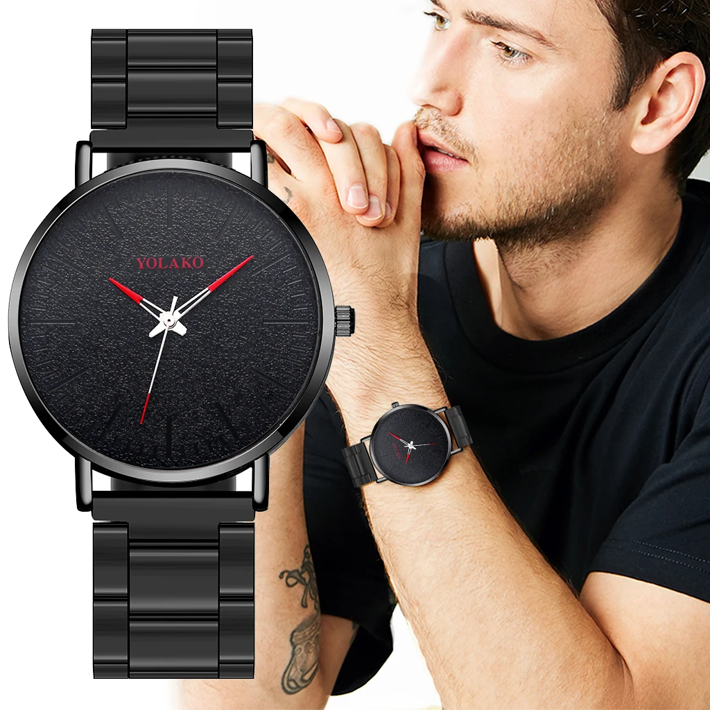YOLAKO мужские часы деловые спортивные кварцевые часы из нержавеющей стали ультра тонкие часы Relogio Masculino