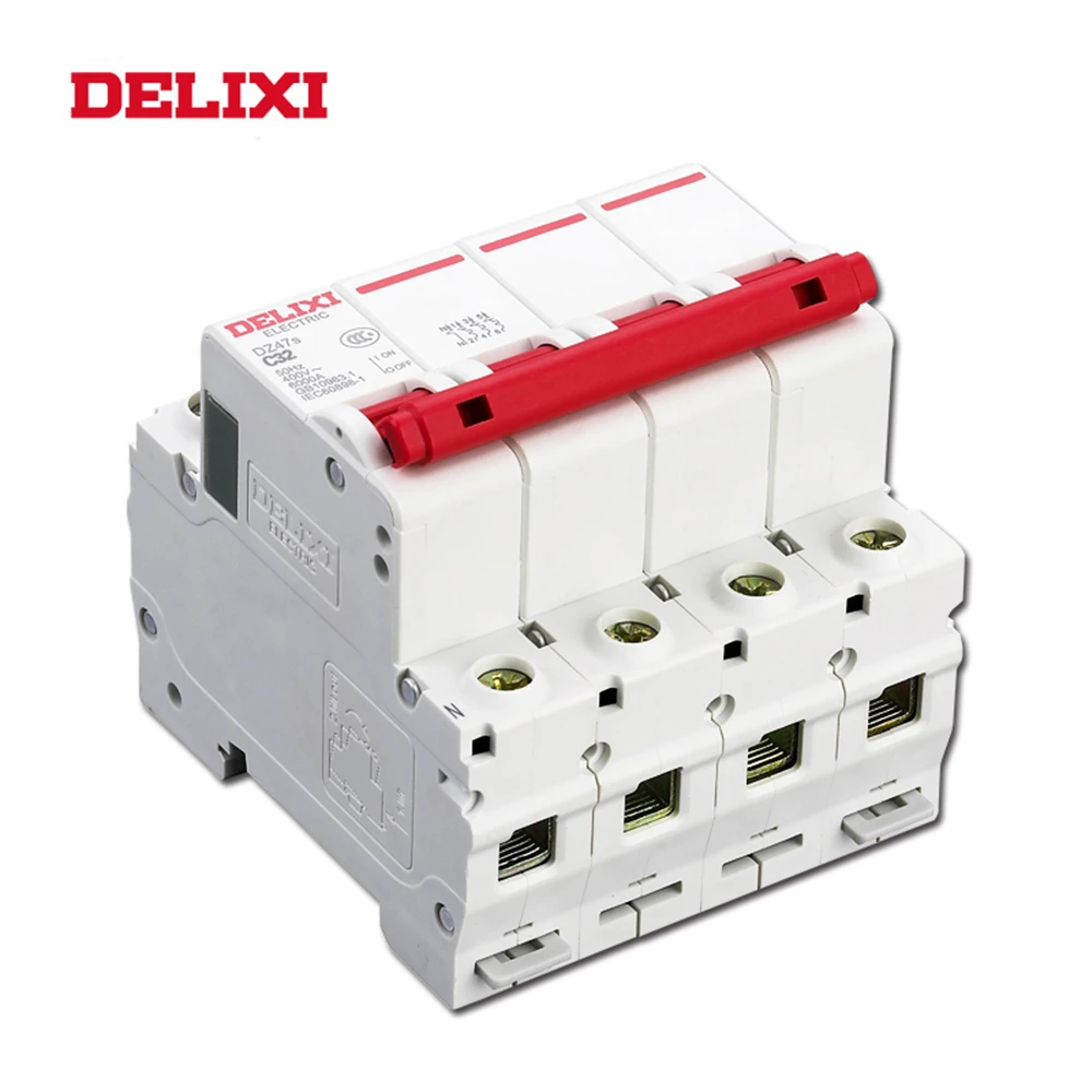 Мини автоматический выключатель DELIXI DZ47s MCB 4P 16A 20A 25A 32A 40A 50 63A Curve C AC|Автоматические