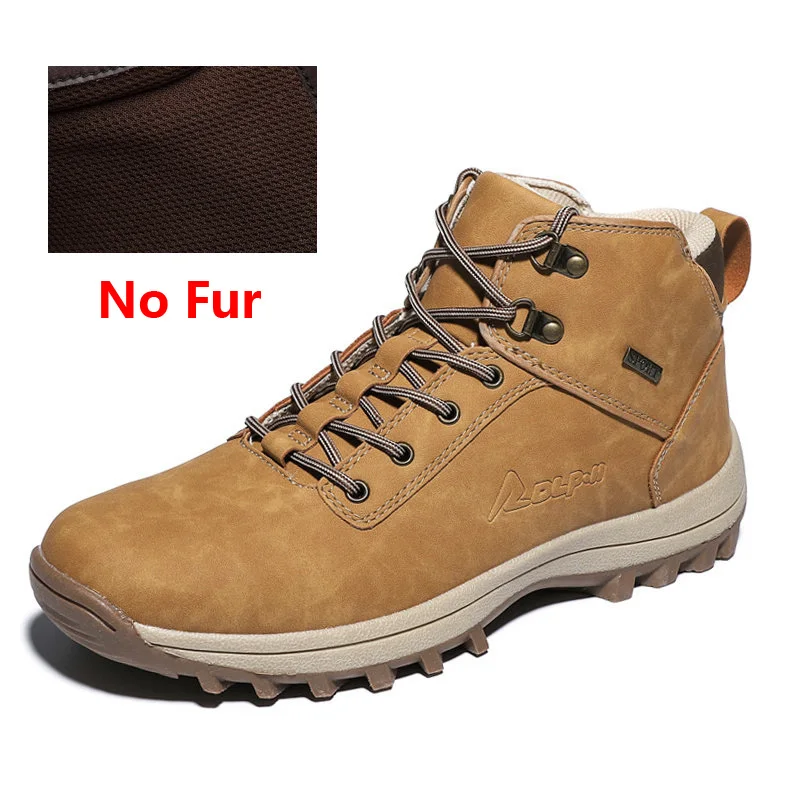 02 Light Brown OZERSK/Брендовые мужские ботинки на меху; сезон осень-зима; мужские повседневные ботильоны; кожаная мужская обувь на шнуровке; Классическая обувь; зимние ботинки - Цвет: 02 Light Brown