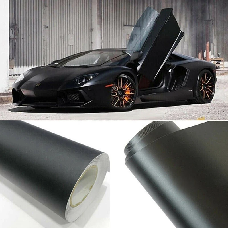 1 шт. 3D наклейки для автомобиля Матовая Черная Виниловая пленка самодельная