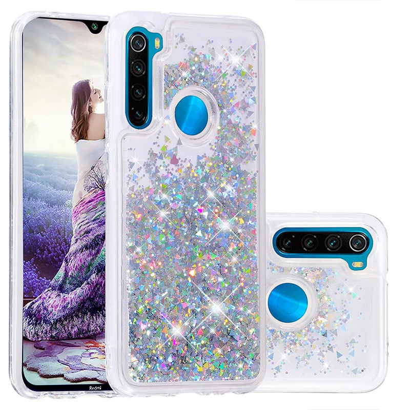 Блестящий Жидкий чехол для Xiao mi Red mi Note 8 Cute Dyna mi c Quicksand силиконовый мягкий чехол Xao mi xiomi Red mi Note8 Pro 7 6 5 4X 5A