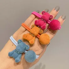 

Hair Tie Cartoon Bear Elastic Band Rubber Rope for Women Girl Korean Head Accessories Scrunchies Wholesale