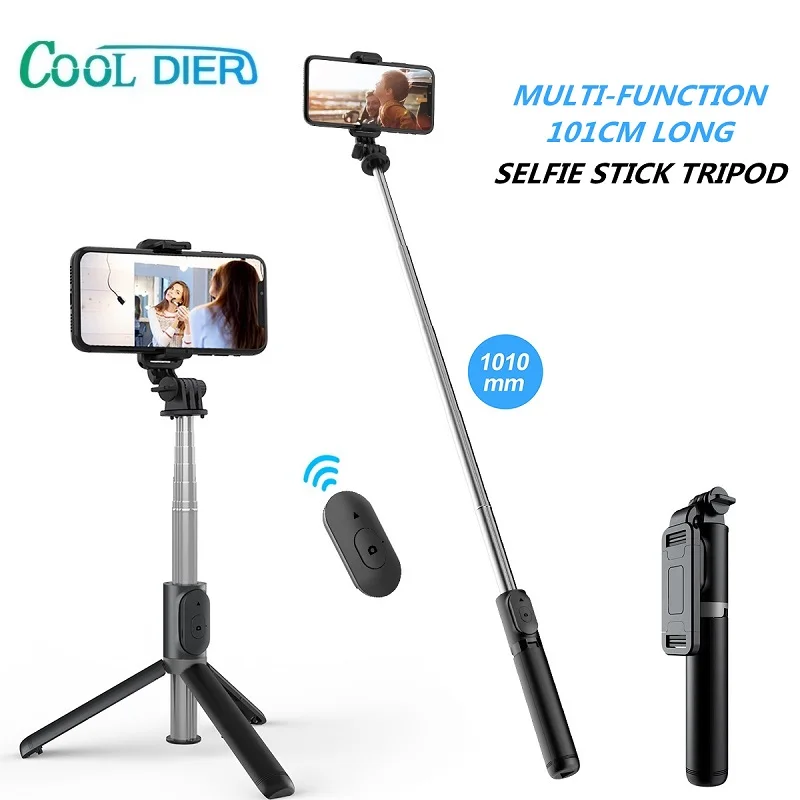 COOL DIER-Palo de selfi inalámbrico 4 en 1 con Bluetooth, Mini trípode extensible, monopié con obturador remoto para teléfono y cámaras Gopro