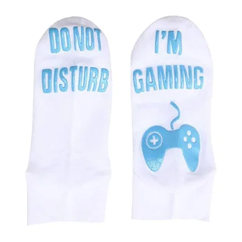 

"Do Not Disturb I'm Playing Game" Funny Socks Unisex long /short 5/10/15cm