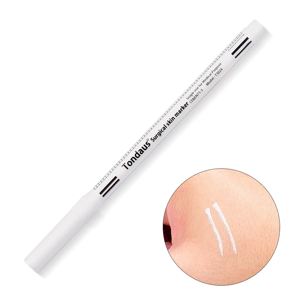 

10pcs White Surgical Eyebrow Tattoo Skin Marker Pen Tools Microblading Positioning Accessories Tatoo Marker Pen with Measuring R