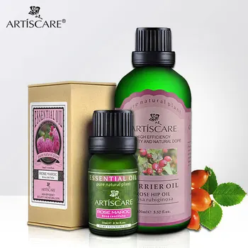 

Whiten & Fade spots SETS Rose essential oil + Rose Hip base oil Repair wrinkles and scars Anti Aging body Massage Skin Care Oil