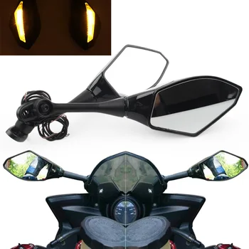 

Rearview Side Mirror w/ Amber Signals Lights For Honda CBR600RR CBR1000RR GSXR600 GSXR750 CBR250R CBR300R CBR500R 2003-17