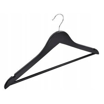 

3 pcs in a set black wooden hangers racks for wardrobe clothes organization