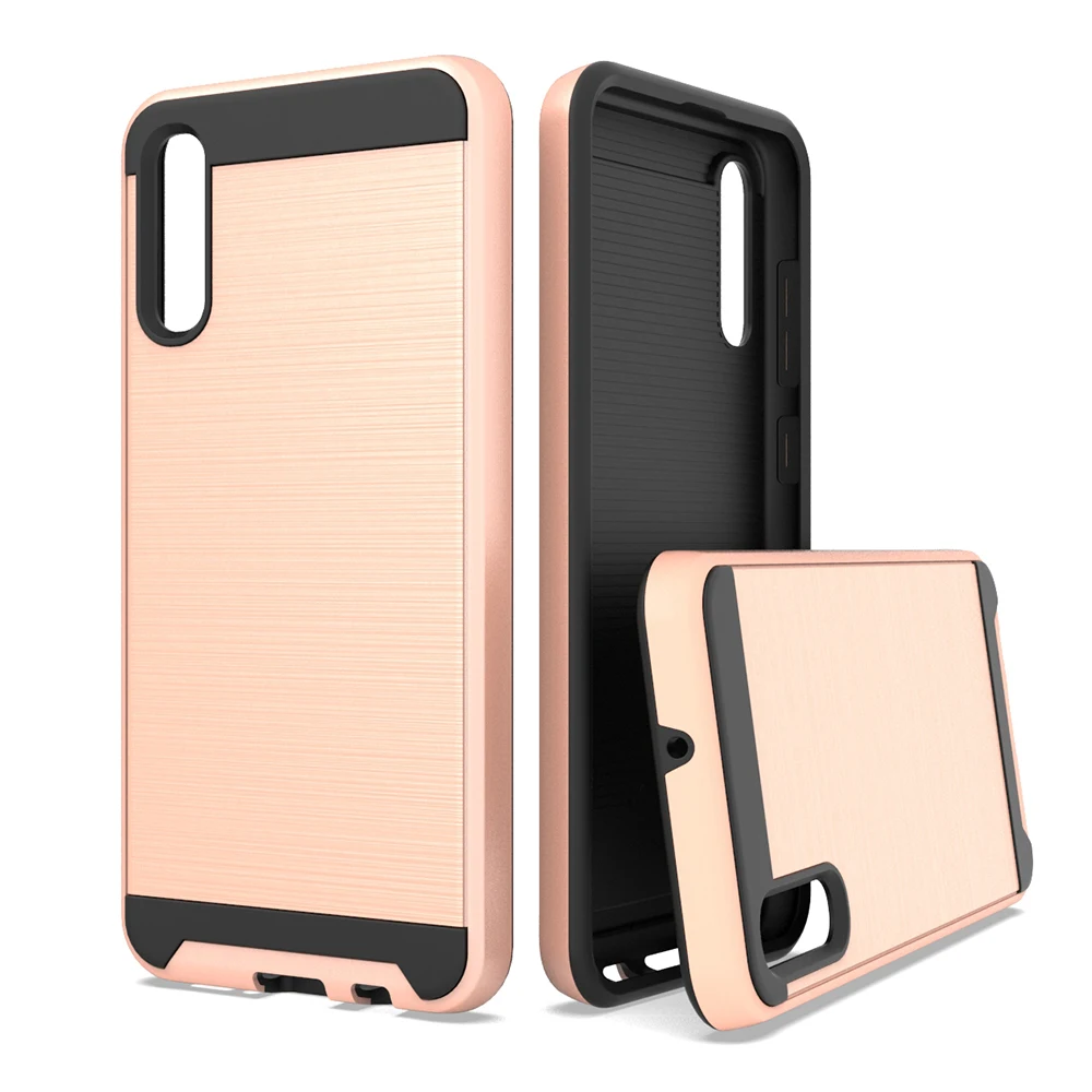 

For Samsung Galaxy A70 A10 Dual Layer Hybrid Brushed Armor Case Anti Shock Soft TPU&Hard Back Phone Cover