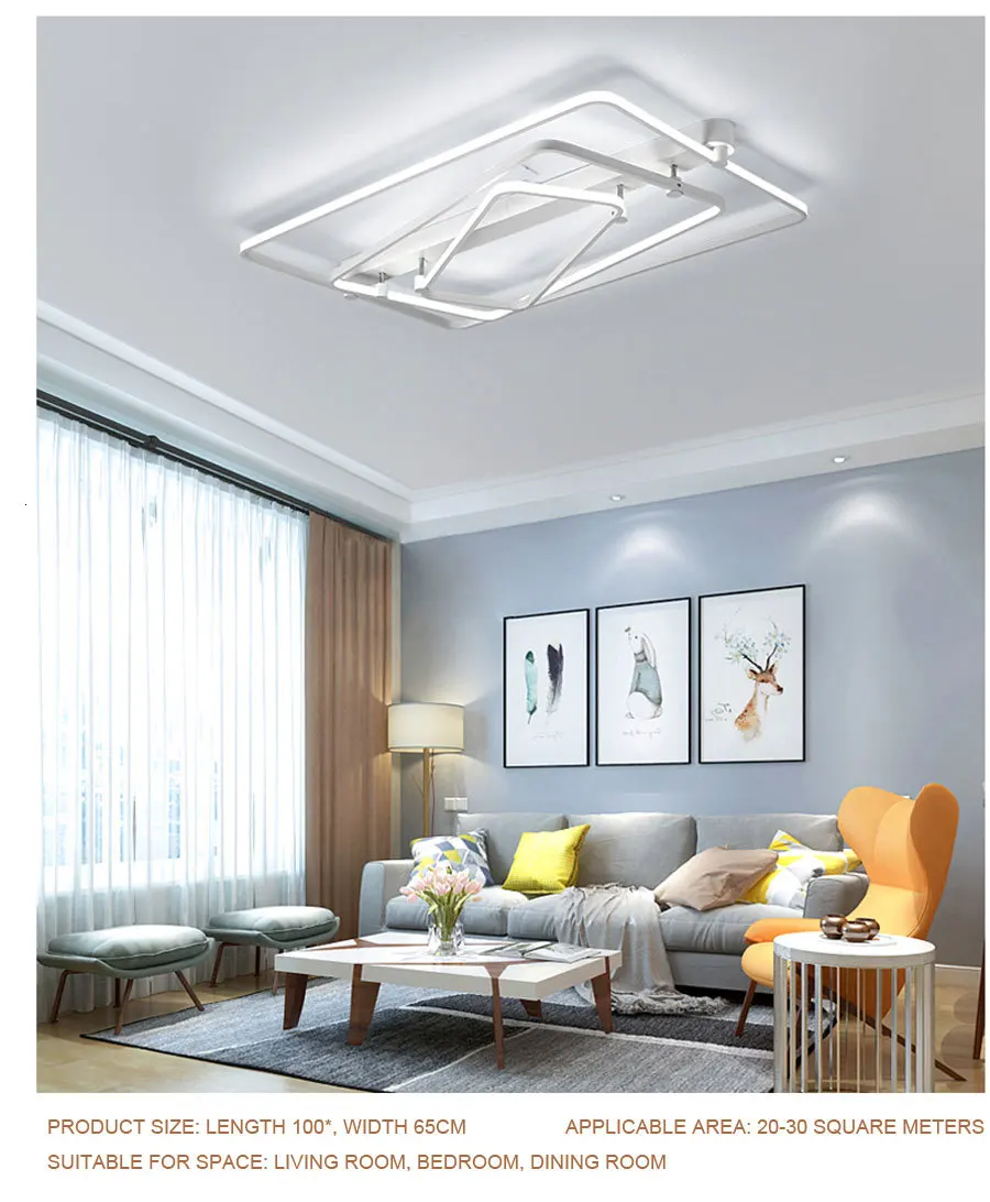 S поверхностное Крепление Современные Потолочные светильники для гостиной для спальни поддержка 110 V и 220 V дистанционного управления