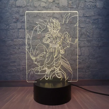 

Dragon Ball Goku Super Saiyan Figure USB LED 3D Light Kids Lamp 7 Color Change Night Light Cool Boys Gift Room Decor Table Lamp