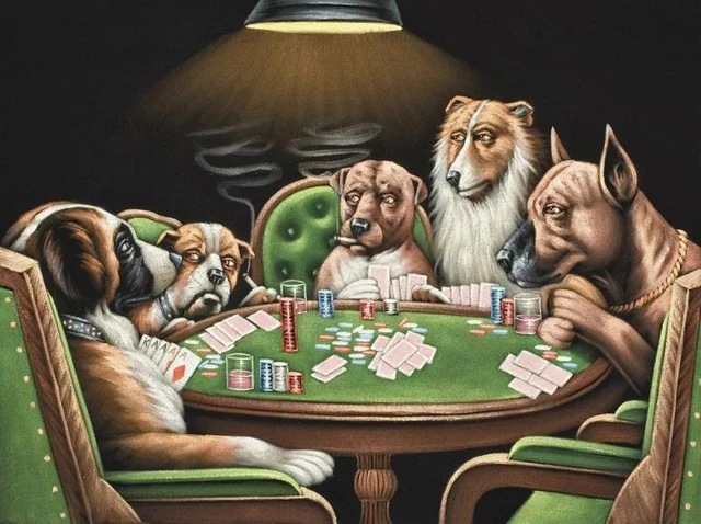 Dogs Playin Cards - Diamond Paintings 