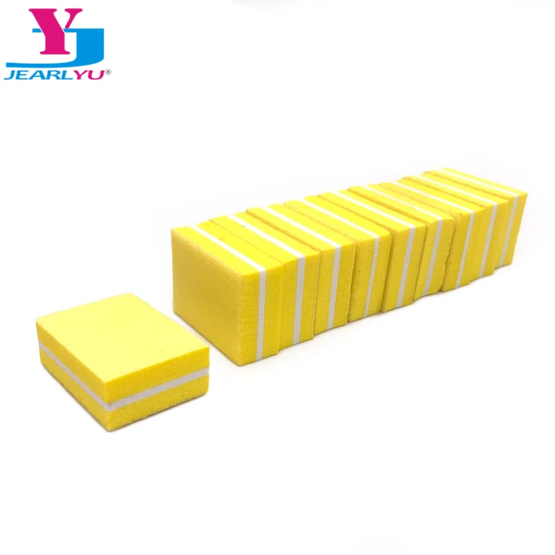 

20Pcs/lot Buffing Sanding Nail Files Polisher Sanding Yellow Manicure Tool UV Gel Double-Side High Quality Tips Sponge Block Art