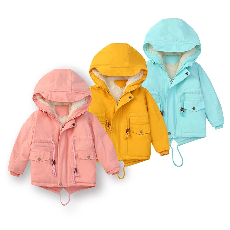 CROAL CHERIE Kids Girls Clothes Winter Jacket For Boys Fleece Velvet Kids Boys Girls Coat Outerwear Overalls For Children (2)