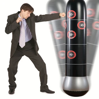 

1.5M Inflatable Taekwondo Foot Target Standing Tumbler Foot Target Boxing Sanda Training Hand Double Kick PU Pad Punching Bag