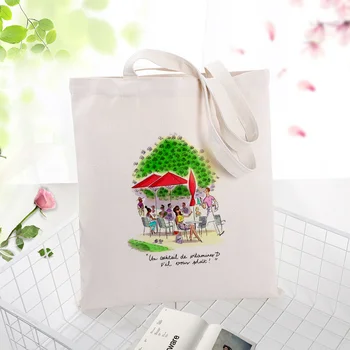 

Handbag Canvas Tote Bag Custom Print Logo Text DIY Eco Ecologicas Reusable Shopping Bag Recycle Daily Use