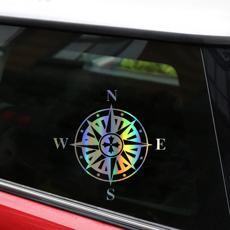 Автомобильный Стикеры NSWE компас Веселая наклейка на авто Светоотражающие 3D Стикеры s на предупреждающий знак автомобиля виниловая пленка для оклеивания автомобилей Средства для укладки волос