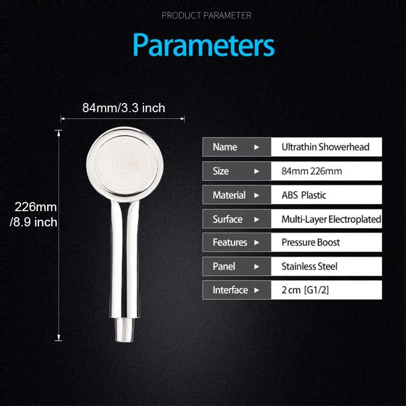 High Pressure Water Saving Rainfall Shower Head Bathroom Accessories ABS Chrome Holder Showerhead Bathroom Accessories - Image 6