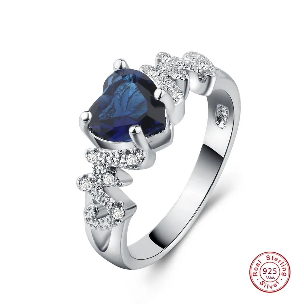 Ring Love Heart Ring Wedding Jewelry Gift For Mother 2 Colors 100% silver 100% silver color wedding rings finger rings fashion ring metal rings