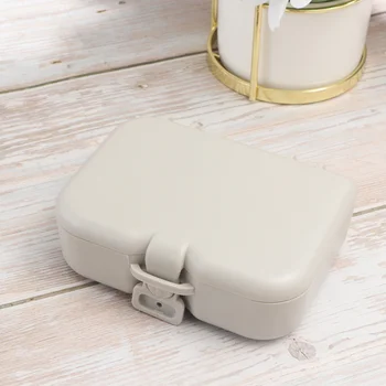 

1pc Denture Box Convenient Durable Plastic Portable Denture Cleaning Case False Teeth Container with Brush Inner Mirror