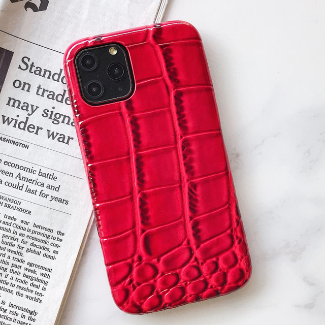 Texture soft silicone phone case For iphone 12 Mini 11 13 pro XS MAX X XR 7 8 6 plus Snake Skin Pu Leather cover Funda