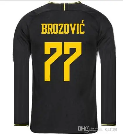 19 20 INTER MILAN ALEXIS THIRD Out BLACK MILAN Футболки с длинным рукавом для футбола LUKAKU 9 GODIN 2 BROZOVIC Джерси BARELLA - Цвет: shirt