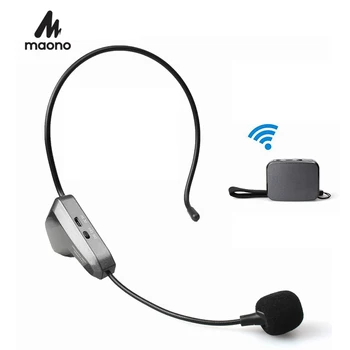

MAONO Mini 2.4G Wireless Microphone Handsfree Systems Speech Headset Microphone For Computer PC Loudspeaker Teaching Tour Guide