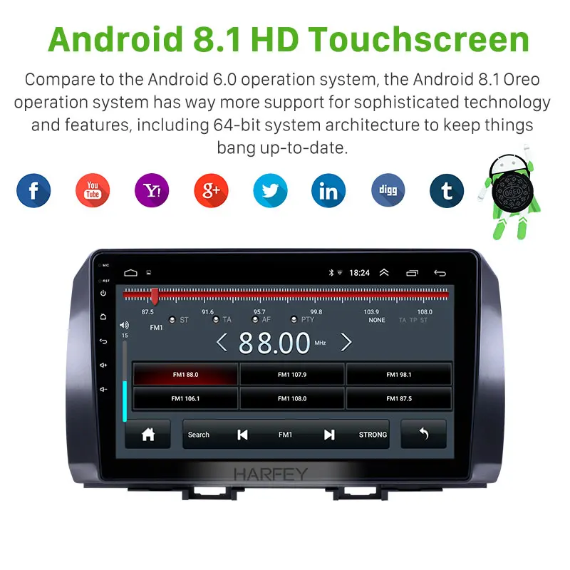Sale Harfey Car Autoradio 2DIN Stereo 10.1