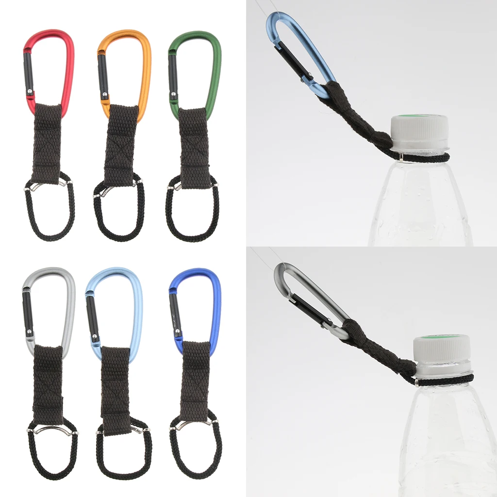 

Bottle Hanging Buckle Clip Outdoor Nylon Webbing Strap Holder Quickdraw Carabiner Carrier Belt for Hiking Outdoors