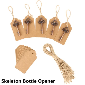 

50pcs Metal Key Beer Bottle Opener Wine Keychain Wedding Party Favors Vintage Kitchen Accessories Antique Gifts for Guests