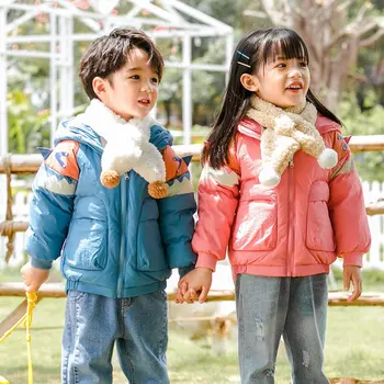 

Winter Girl Cotton Jacket Winter Kids Snowsuit Coat New Children's Cartoon Cute Print Children's Down Padded Jacket