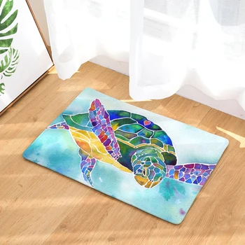 

Cartoon Decorative Entrance Indoor Mat Turtle Print Kitchen Carpet Crab Shell Anti Slip Bathroom Rug Home Decor Bedroom Mat